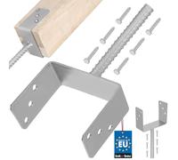 KOTARBAU® Soporte para Poste - Pie de Pilar - Acero Galvanizado - 161 mm - Plata - Anclaje Madera - Base para Poste - de Madera - Resistente a la Corrosión - Fácil Montaje