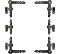 KOTARBAU® Tira angular, 300 x 300 mm, juego de 6 unidades. Listón central, listón transversal, tira para persianas, bisagra angular, bisagra para puertas, bisagra para portones, con recubrimiento de p