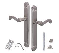 KOTARBAU® Tirador de puerta con roseta plateada decorada retro