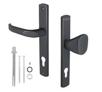KOTARBAU® - Tirador de puerta de aluminio de 92 mm, cilindro perfilado, mango largo para puerta interior