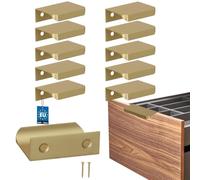 KOTARBAU® Tirador para muebles de 52 mm, con borde de ZnAl, color dorado | Juego de 10 tiradores para armarios de cocina, distancia entre orificios de 32 mm, tiradores para cajones