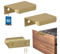 KOTARBAU® Tirador para muebles de 52 mm, con borde de ZnAl, color dorado | Juego de 2 tiradores para armarios de cocina, distancia entre orificios de 32 mm, tiradores para cajones