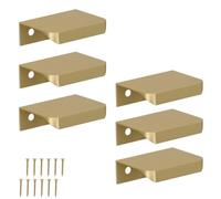 KOTARBAU® Tirador para muebles de 52 mm, con borde de ZnAl, color dorado | Juego de 6 tiradores para armarios de cocina, distancia entre orificios de 32 mm, tiradores para cajones