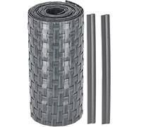 KOTARBAU® Tiras de privacidad de ratán 19x255 Rollo de Valla, Rollo de Paneles de ocultación, Valla Protectora para Jardines y Balcones Gris, Tiras de protección Visual par a balcón, Tiras privacidad