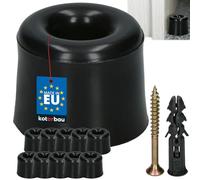 KOTARBAU® Tope de puerta para suelo con tornillos - Tope de puerta para suelo - Montaje en suelo - Tope de puerta - de goma, Negro , 10 unidades, Clásico