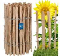 KOTARBAU® Valla de estacas de madera, 0,6 x 5 m, Madera de avellano natural, Vallado enrollable, Valla de listones de madera unida con alambre, Valla para crear una barrera en jardín, Distancia 3-4 mm