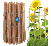 KOTARBAU® Valla de estacas de madera, 0,7 m x 5 m, Madera de avellano natural, Vallado enrollable, Valla de listones de madera unida con alambre, Valla para crear una barrera en jardín