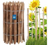 KOTARBAU® Valla de estacas de madera, 0,7 x 5 m, Madera de avellano natural, Vallado enrollable, Valla de listones de madera unida con alambre, Valla para crear una barrera en jardín, Distancia 3-4 mm
