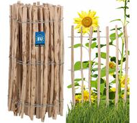 KOTARBAU® Valla de estacas de madera, 0,8 x 5 m, Madera de avellano natural, Vallado enrollable, Valla de listones de madera unida con alambre, Valla para crear una barrera en jardín, Distancia 3-4 mm