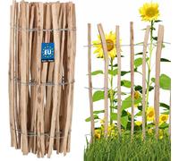 KOTARBAU® Valla de estacas de madera, 1 m x 5 m, Madera de avellano natural, Vallado enrollable, Valla de listones de madera unida con alambre, Valla para crear una barrera en jardín