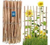 KOTARBAU® Valla de estacas de madera, 1 m x 5 m, Madera de avellano natural, Vallado enrollable, Valla de listones de madera unida con alambre, Valla para crear una barrera en jardín, Distancia 3-4 mm