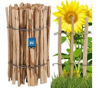 KOTARBAU® Valla de Estacas de Madera de Avellano Natural, 0,6 m x 5 m, Vallado Enrollable Con Listones Unidos Por Alambre, Para Crear Barrera en Jardín