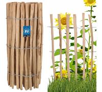 KOTARBAU® Valla De Estacas De Madera De Avellano Natural, 0,9 M X 5 M, Vallado Enrollable, Listones Unidos Con Alambre Para Crear Barrera En Jardín