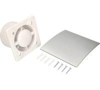 KOTARBAU® Ventilador extractor de aire silencioso para techo o pared, Rejilla de ventilación con tapa frontal plateada satinada, Extractor de aire 100 mm