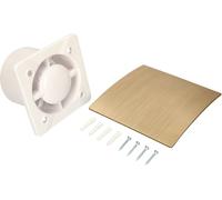 KOTARBAU® Ventilador extractor de aire silencioso para techo o pared, Rejilla de ventilación con tapa frontal dorada, Extractor de aire 100 mm