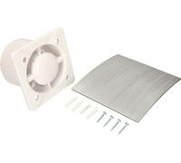 KOTARBAU® Ventilador extractor de aire silencioso para techo o pared, Rejilla de ventilación con tapa frontal plateada, Extractor de aire 100 mm