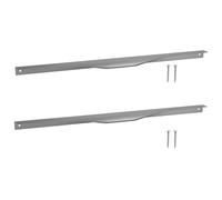 KOTARBAU ZnAl - Juego de 2 tiradores para armarios de cocina, 436/416 mm, plateados, tiradores para armarios de cocina, tiradores de cajones, tiradores de puerta y armarios