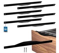 KOTARBAU ZnAl - Juego de 6 tiradores para armarios de cocina, 320/340 mm, 320/340 mm, color negro mate, tiradores para armarios de cocina, tiradores de cajones