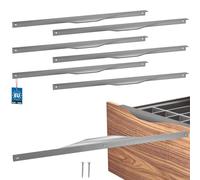 KOTARBAU ZnAl - Juego de 6 tiradores para armarios de cocina, 436/416 mm, plateados, tiradores para armarios de cocina, tiradores de cajones, tiradores de puerta y armarios