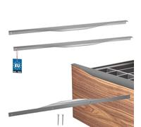 KOTARBAU® ZnAl - Tiradores para muebles (560/540 mm) | Juego de 2 tiradores para armarios de cocina, tiradores de cajón, tiradores de puerta de armario, color plateado mate