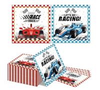 Kotkiddy 40 Piezas Decoraciones de Fiesta de Cumpleaños Coches de Carreras Servilletas de Papel Azul y Rojo Desechables Tema de Carreras Regalos para Cumpleaños Clásicos