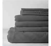 Kotton Culture Juego de sábanas de 4 Piezas de 800 Hilos DE ALGODÓN Egipcio con Bolsillo Extra Profundo de 48 cm Lujosa sábana de algodón Grueso Ropa de Cama para Todas Las Estaciones - Gris Oscuro