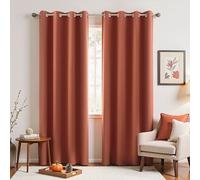 KOUFALL Cortinas naranjas de 84 pulgadas de largo para dormitorio, juego de 2 paneles con ojales para oscurecer la habitación, cortinas opacas para sala de estar, hogar, oficina, decoración de 42 x 84