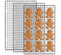 KOUHA Rejillas de Enfriamiento Rejillas Rectangulares Antiadherentes de 40,5 x 25 cm Rejillas Reutilizables de Acero Inoxidable para Pasteles Horneados Asados y Secado