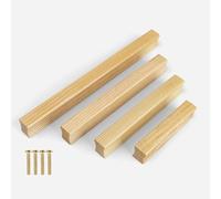 KOVNISE 2 Tiradores para Muebles de Madera Encerada Blanca Mango de Estilo Moderno con Clavos Adecuado para Armarios Cajones Armarios Cocina Dormitorio Zapateros (96MM)