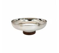 kowaku Cake Display Stand Centro de Mesa Soporte para Tarta Bandeja Expositora Frutero en Acero Inoxidable con Base de Madera Diseño Depurado y Resistente, Grande 25 9.5cm