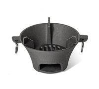 kowaku Estufa Carbón Hierro Fundido Multifuncional Parrilla Hierro Fundido Uniforme Estufa Carbón para Patio, Jardín, 16cm