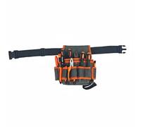 kowaku Riñonera de Herramientas Industrial Bolsa Funda Cinturón de Guardado y Compartimentos Tejido Impermeable y Antiabrasión Ajuste Firme y Cómodo Adecuada, Gris+Naranja