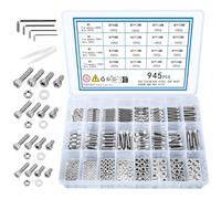 KOXXIAMOQ 945 Piezas de Tornillos Cilíndricos con Cabeza Hexagonal Interna, M2 M3 M4 M5 Conjunto de Tornillos, Acero Inoxidable, Tornillas Roscados con Tuercas y Arandelas