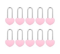 Kozelo 10Pcs Candado Corazón 4" (100mm), Acero Aleado Candado Sin Llave En Forma De Corazón Para Parejas Bodas San Valentín Aniversarios Viajes Puentes Del Amor, Rosa