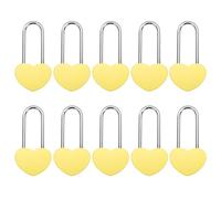 Kozelo 10Pcs Candado Corazón 4" (100mm), Aleación De Acero Sin Llave Para Parejas Bodas San Valentín Aniversario Viajes Puente Del Amor, Amarillo