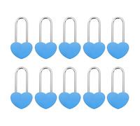 Kozelo 10Pcs Candado En Forma De Corazón 4" (100mm), Acero Aleado Sin Llave Para Bodas San Valentín Aniversarios Viajes Puente Del Amor, Azul