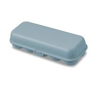 Koziol Eggs to GO - Caja para 10 huevos, caja de almacenamiento con cierre de clip, para frigorífico, caja de huevos de plástico, caja de almacenamiento de huevos, caja para huevos (Nature Flower Blue