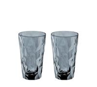 Koziol Juego de vasos para beber de 2 SUPERGLAS CLUB No. 6 gris transparente