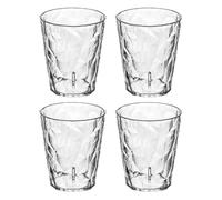 Koziol Superglas Club No.1 - Set de 4 Vasos Irrompibles de 250 ml, Vasos de Agua de Plástico con Efecto Cristal, Apilables, Aptos para Lavavajillas, Ideales para Fiesta, Camping y Cócteles