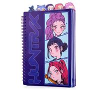 KPop Demon Hunters™ - Diario con pestañas Huntr/x con 80 páginas rayadas, encuadernado en espiral, tamaño de cuaderno 15 x 20 cm, producto oficial de KPop Demon Hunters para fans del K-Pop
