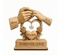 KQFCAZRE Placa corativa con Base Romántico Adorno Mesa Recordatorio Letrero corativo para Novios, Aniversarios, Dormitorio, 5.5 Pulgadas