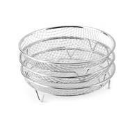 KQFCAZRE Rejilla Redonda Triple Niveles Perforada Rejilla Apilable 3 Niveles Resistente Al Temperatura Accesorio Culinario para Cocinar