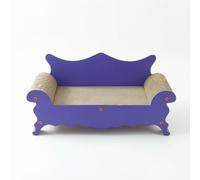 KQFCAZRE Sofá Rascador Cartón Ondulado Vintage Rascador Cartón con Respaldo Cómodo Tabla Rascadora para s, Dormitorio, Morado Lila