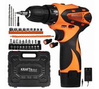 KRAFT DELE Atornillador Taladrador 18V Set 2x Batería 30Nm Maletín
