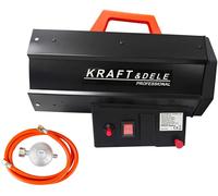 KRAFT&DELE | Soplador de gas, calentador de gas, calefactor industrial, radiador de gas, 25kW, manguera, regulador, calefactor industrial a gas, dispositivo de calefacción, radiador, generador de aire