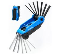 Kraftek toolant - Juego de 14 llaves Allen plegables, juego de llaves Allen métricas de 2 mm a 6 mm, juego de llaves hexagonales SAE de 0.08 a 0.25 pulgadas, herramienta EDC de acero CRV para