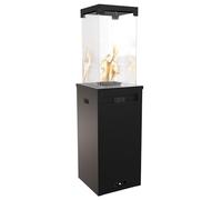KRATKI Patio Light Calentador de Gas Portátil 8.2 kW - Propano Alimentado - Calentador Eficiente para Exteriores - Pozo de Fuego Real sin Humo - Control Fácil - Negro - Brasero Portátil con Ruedas