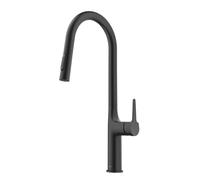 Kraus KPF-3101MB Oletto - Grifo de cocina moderno de una sola manija, color negro mate
