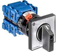Kraus & Naimer, contactor de conmutación, 0,2 polos, 60°, funcionamiento manual-automático, montaje con 4 agujeros, corriente nominal Ith=20A, potencia P=5,5 kW (AC3, 400V), sección de cable 2x2,5 mm²