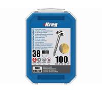 Kreg - 100 tornillos galvanizados - 8 x 38 mm - rosca gruesa - Maxi-Loc cuadrado